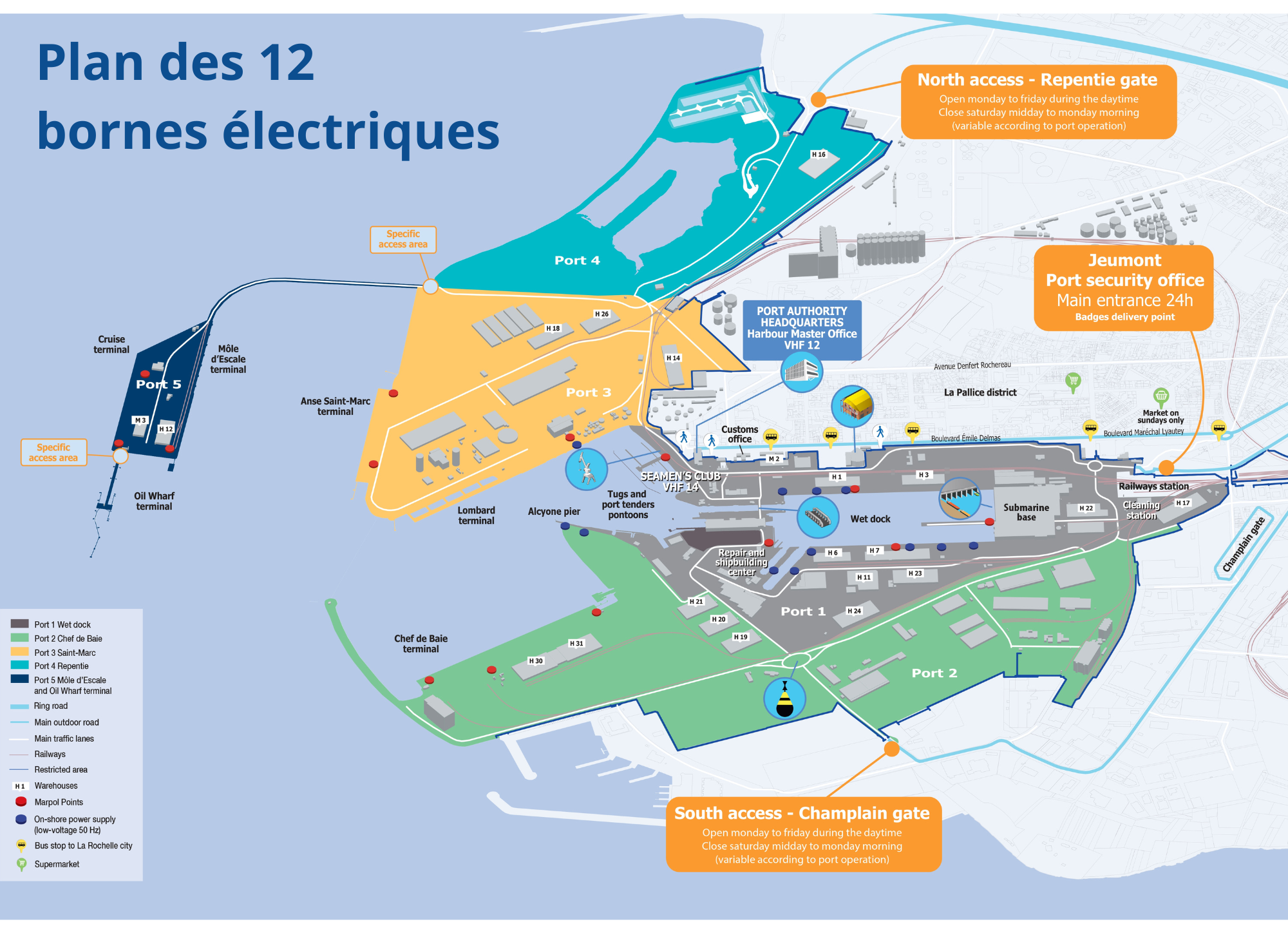 Plan des 12 bornes électriques 2025